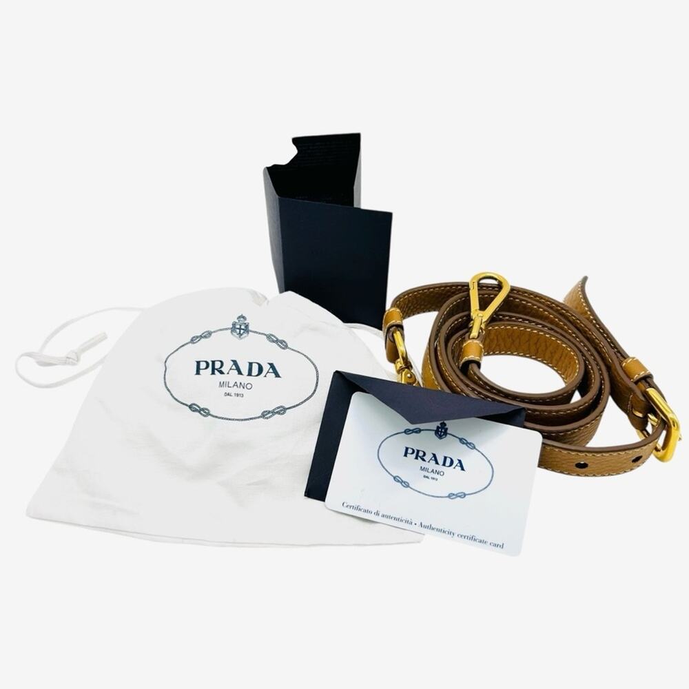 Prada Vitello Phenix Bag Brown Pebbled Leather Certificate of Authenticity - Picture 14 of 15